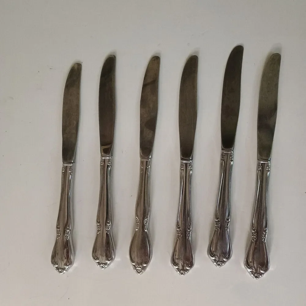 Oneida CHATEAU Dinner Knives Lot of 6 Oneidacraft Deluxe Stainless